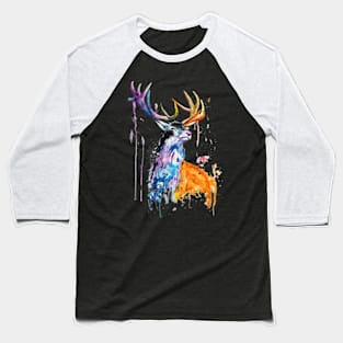 Deer Watercolor Baseball T-Shirt